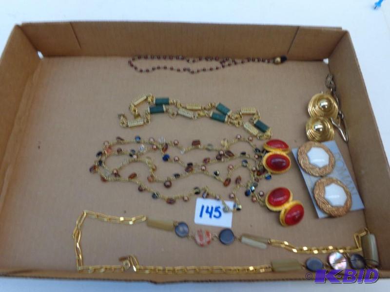lot 145 image: Clip On Ear Rings and Necklaces Roman Clip Ea...