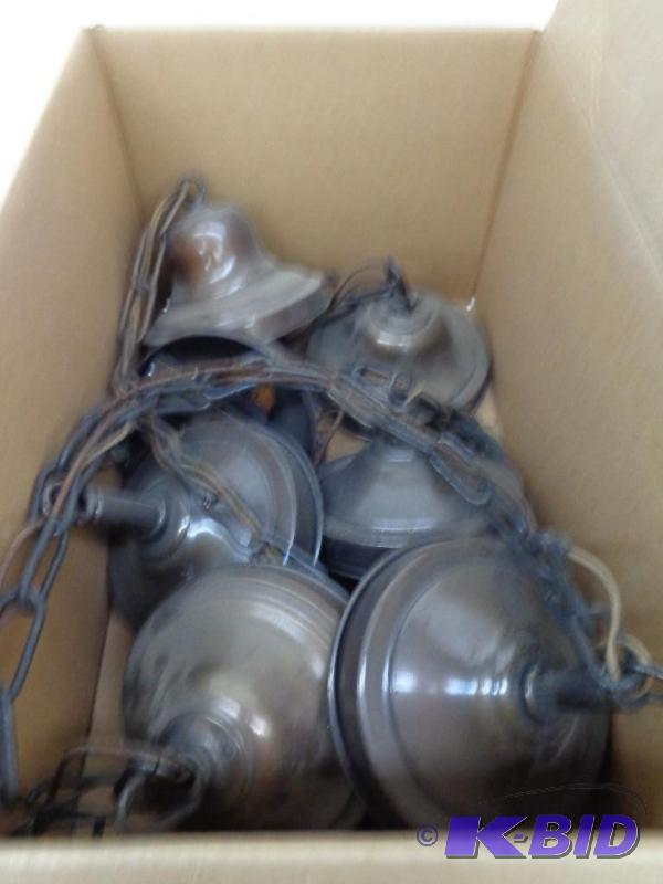 lot 193 image: Chain Lamp w6 Light Fixtures Op Cond. Unknow...