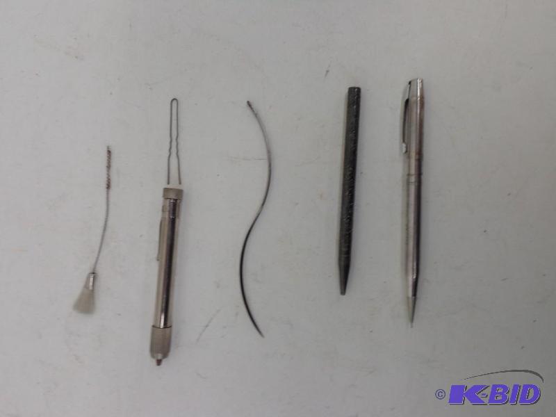 lot 200 image: Old Mechanical Pencils and More Leather Needl...