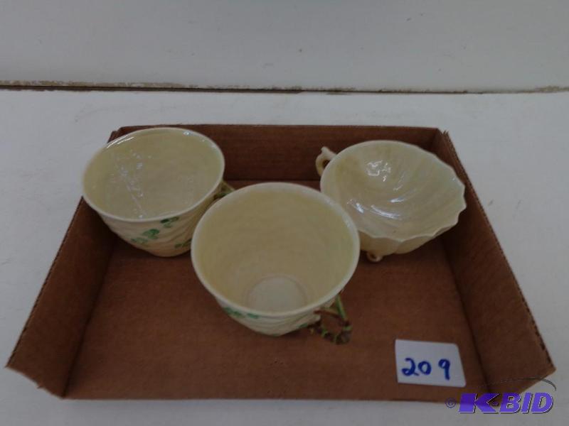 lot 209 image: Belleck&nbspIreland Tea Cups No 0857 (1) 2 3...