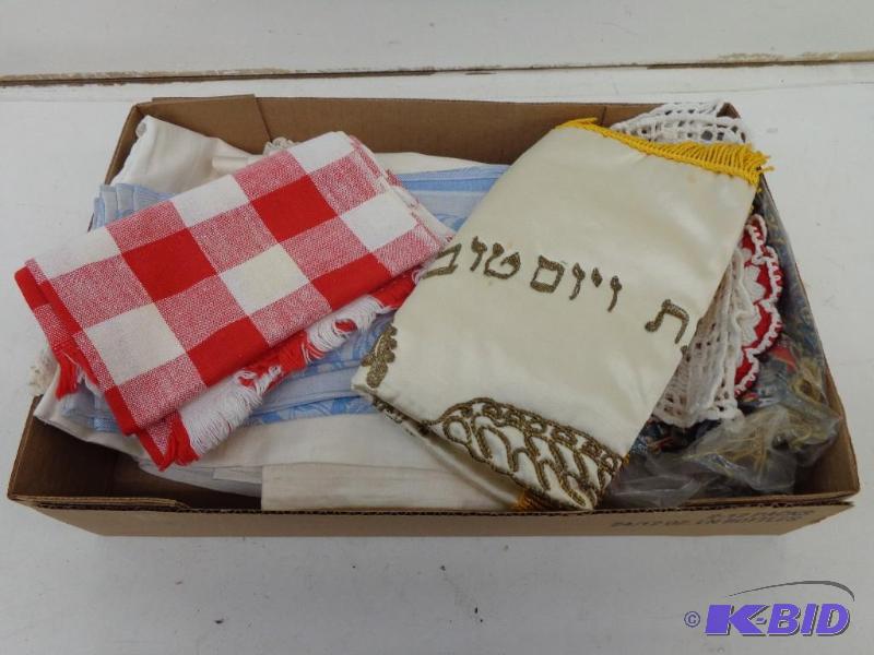 lot 215 image: Assorted Decorative Scarves, Doilies, Alter C...