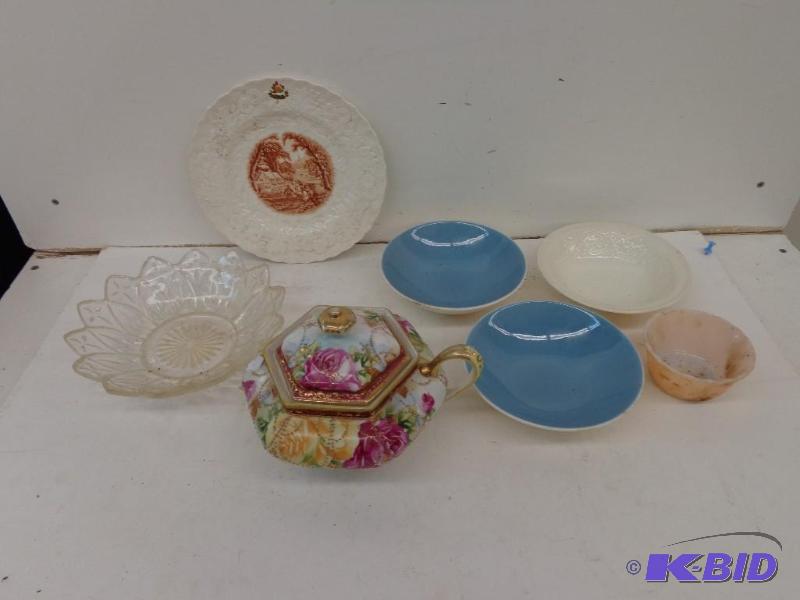 lot 235 image: Lot of Various Antique Items Small Sugar Bowl...