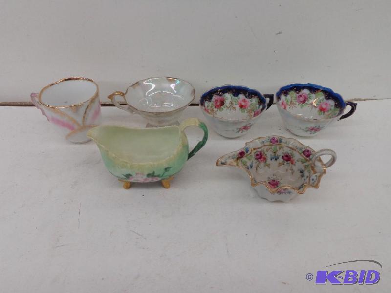 lot 241 image: Antique Tea Cups and Creamers 4 Tea Cups and ...