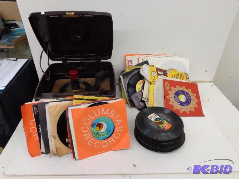 lot 245 image: Old 45 Record Players and Various 45 Records ...