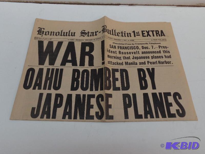 lot 62 image: Honolulu Star from Sunday Dec 7th 1941 Pearl ...