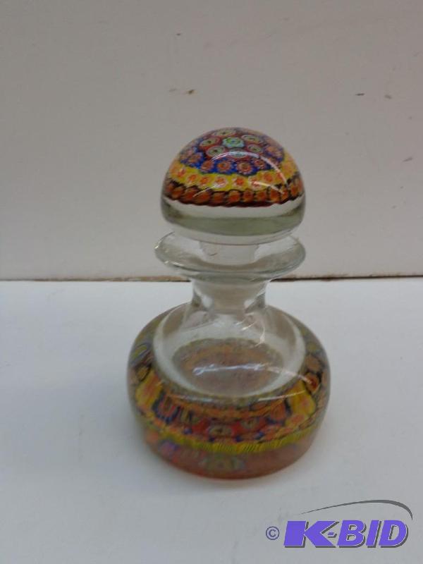 lot 73 image: Small Millefiori&nbspDecanter Paper Weight S...
