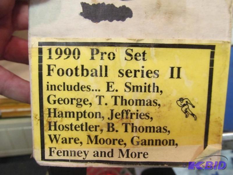 Box of 1990 NFL Pro Football Card trading cards