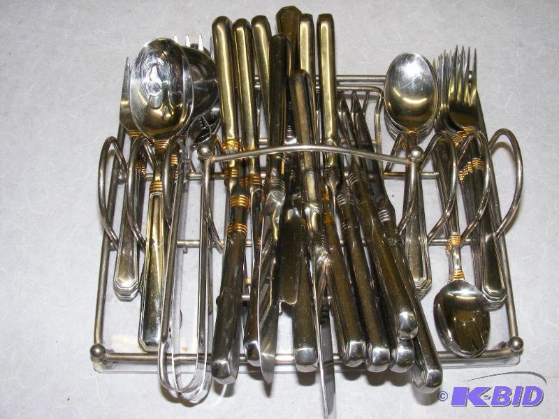 Silverware in tray...
