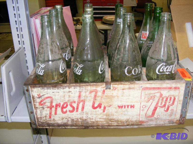 Old Crate with glass pop bottles...
