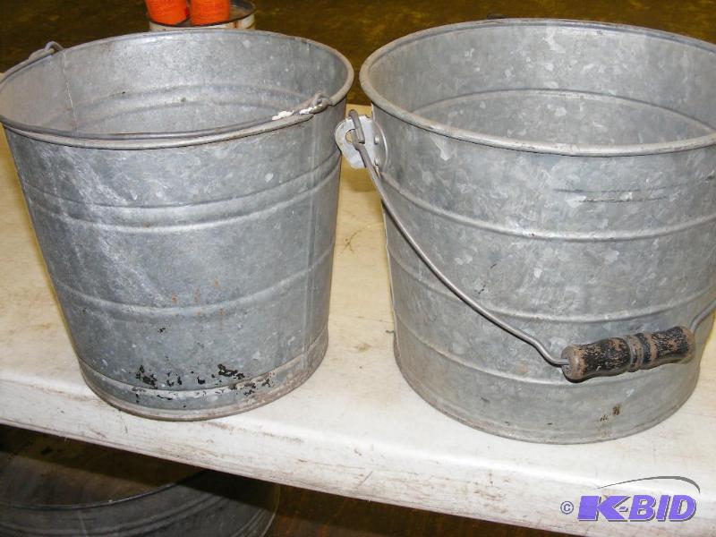 Two Vintage Galvanized Pails...