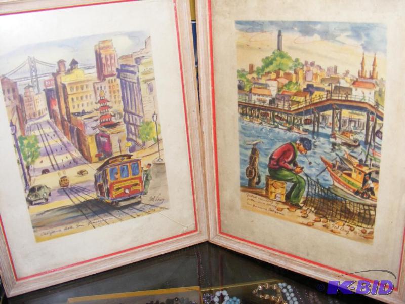 Two Pictures, one has broken glass Signed by ...