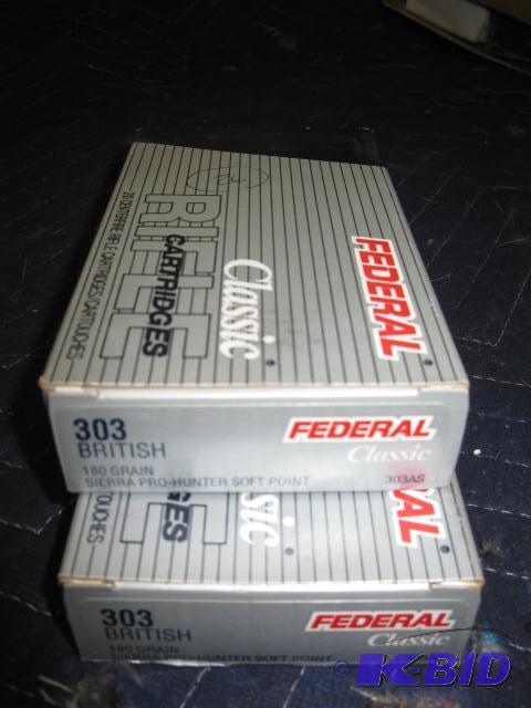 40 rounds of 303 British ammo, 2 boxes, Feder...