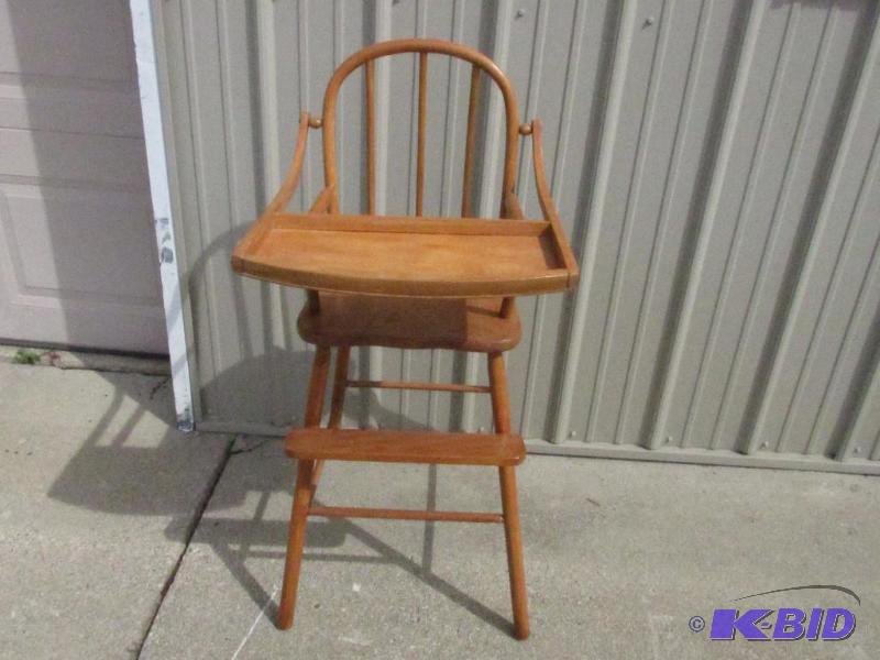 lot 24 image: AntiqueVintage Bent Wood High Chair