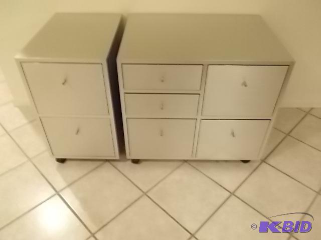 2-File Cabinets On Wheels (5-Drawer 31x23), (...