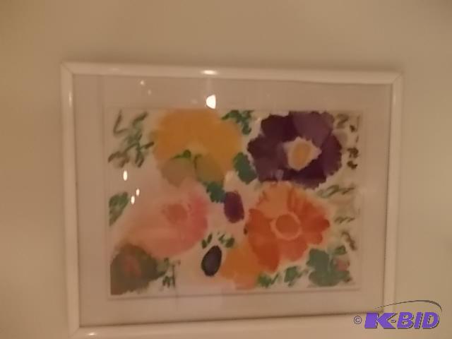 Large Framed Floral Print Signed &amp #d By...