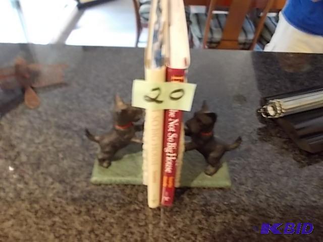 Pair Of Cast Iron Scotty Dog Book Ends With 2...