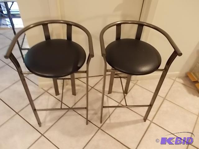 Pair Of Metal Stools (28&quot Seat Height)...