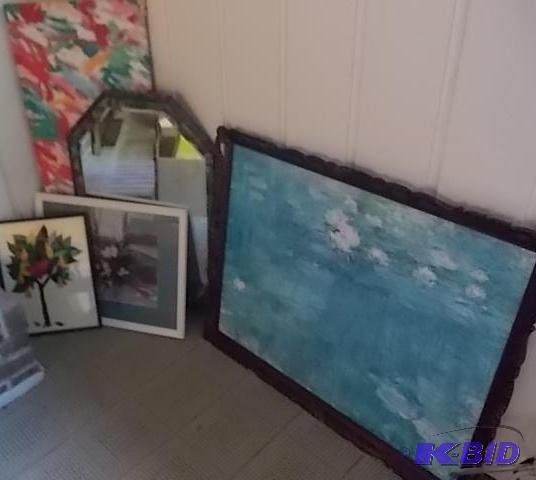 Ornate Frame With Monet Poster, Mirror &amp ...