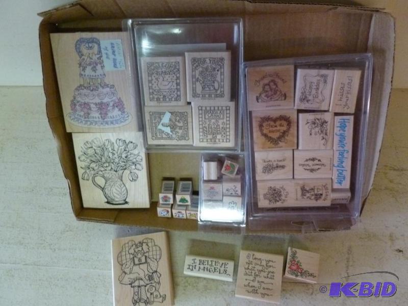 Large lot of 32 wood bodied and rubber stampe...