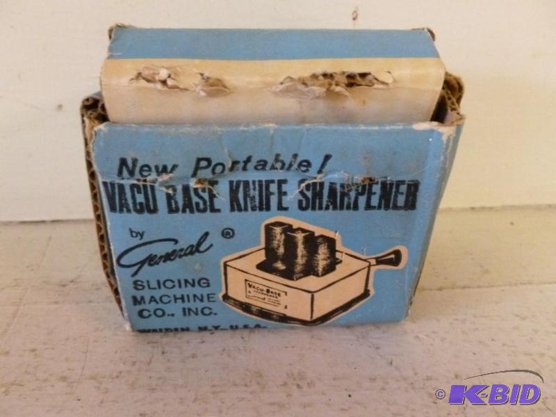 Vintage General vacu base knife sharpener, co...