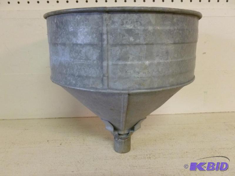 Large vintage galvanized steel funnel that me...