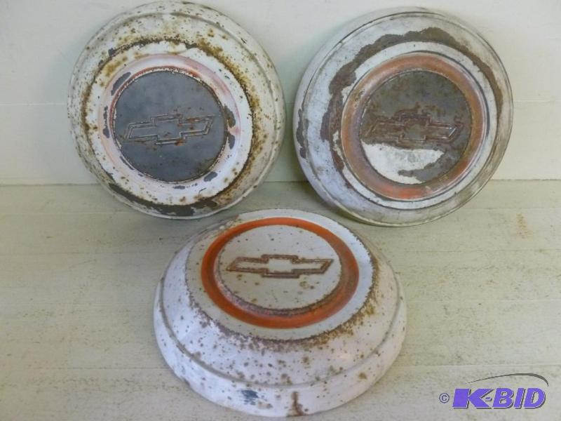 Lot of three vintage Chevy truck painted stee...