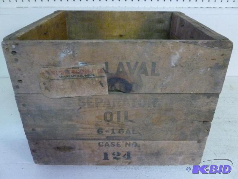 Large Vintage DeLaval wooden separator oil bo...