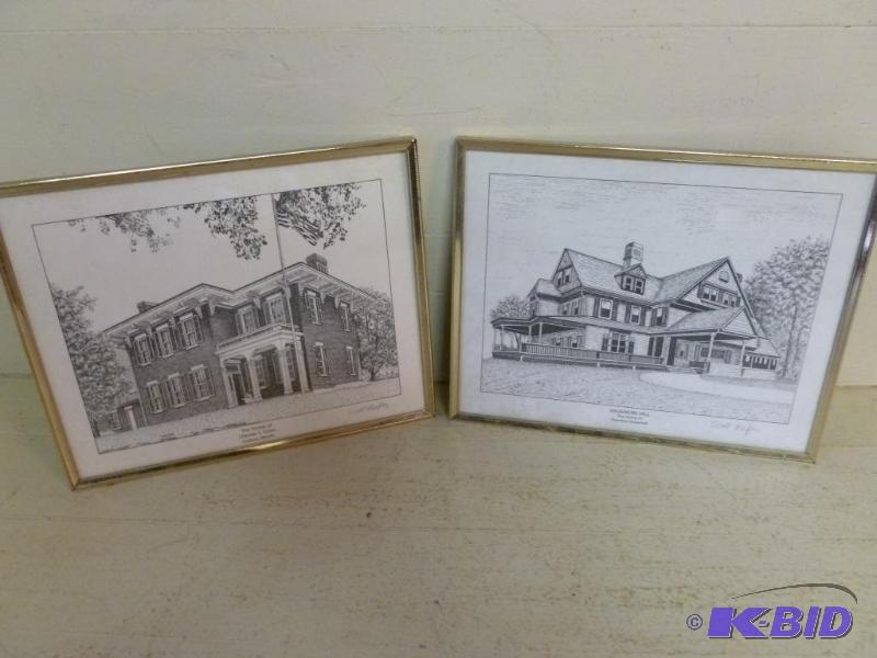 Lot of two Scott Kiefer metal framed pictures...