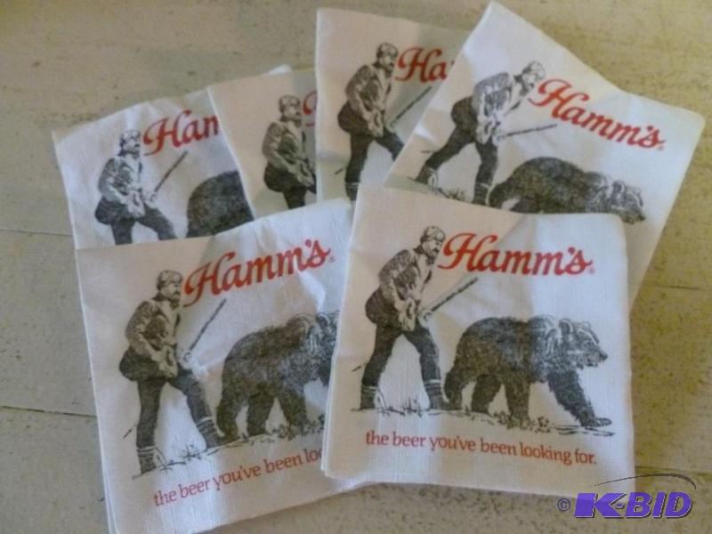 Lot of seven vintage Hamms double sided napk...