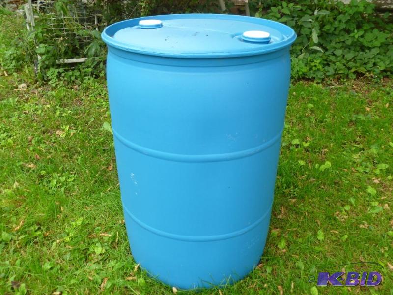 Large 55 gallon plastic drum, comes with two ...