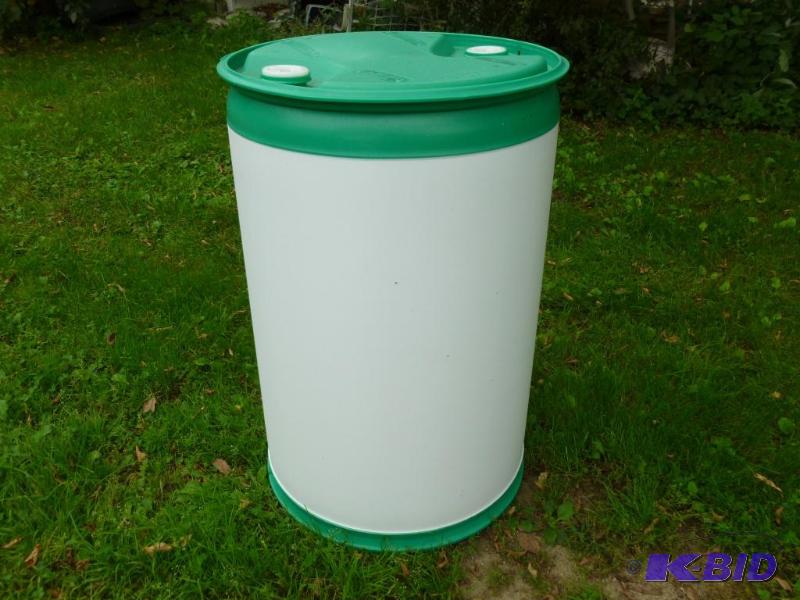 Large 55 gallon plastic drum, comes with two ...