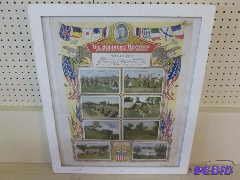 Large Antique Wood Framed Certificate &quot ...