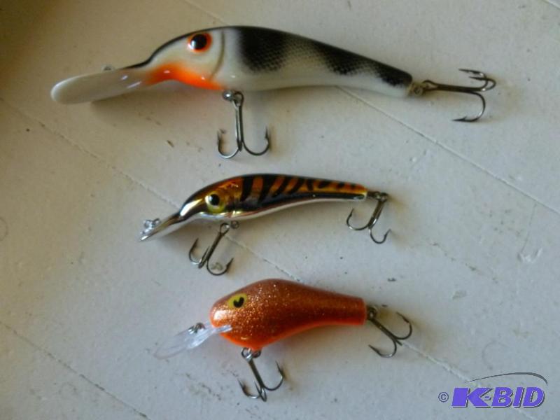 Lot of three large crank type fishing baits....