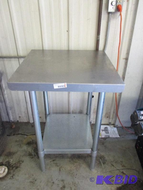 small stainless steel table...