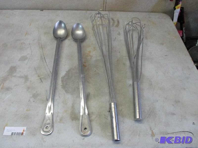 large wisks and 2 large spoons...