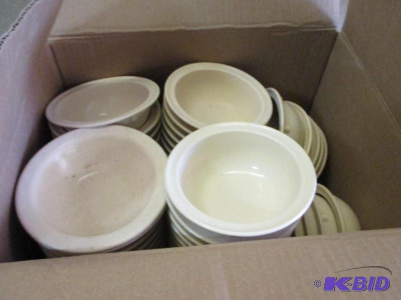 box of small plastic bowls...