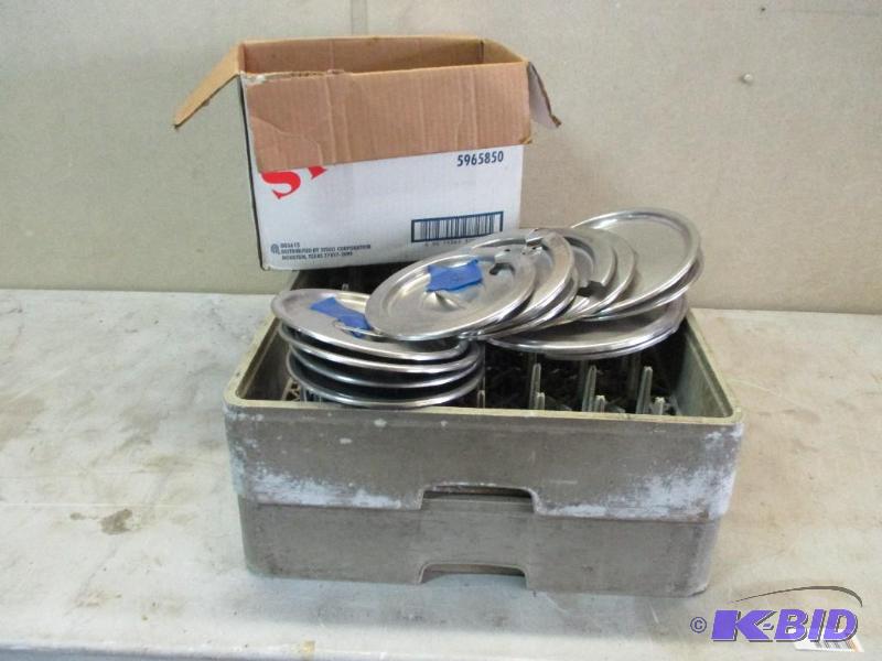 2 washing totes, misc ss lids, syrup dispenso...