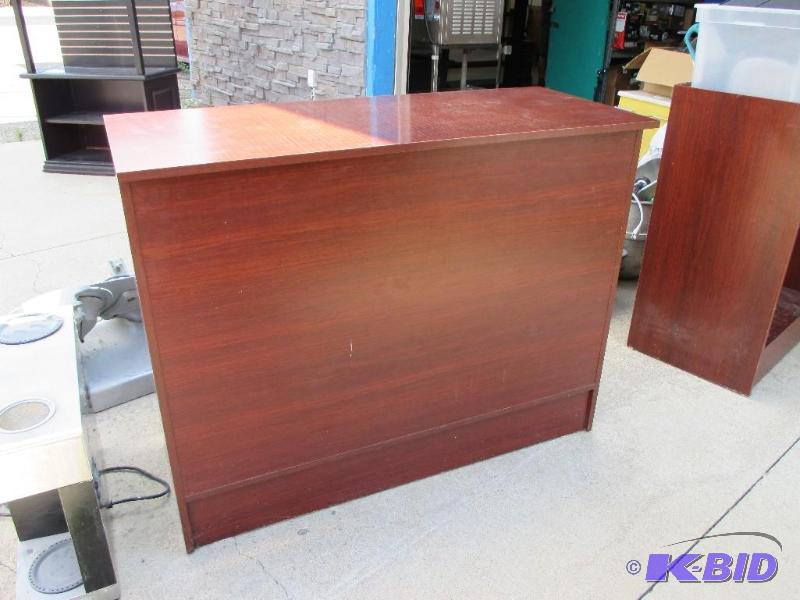 Counter with shelves in the back...