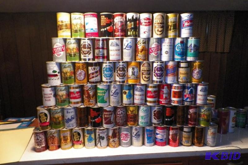 lot 100 image: 84 Sealed Empty Beer Cans