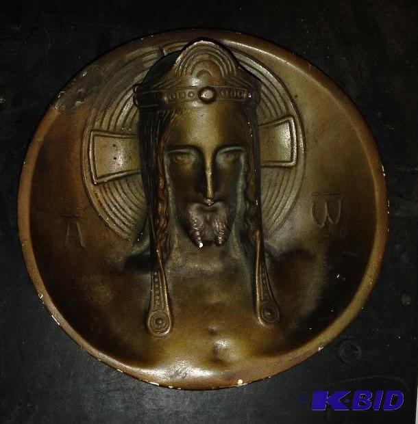 lot 136 image: Unusual Religious Plaque.  May have come from an Aunt that was a Nun.