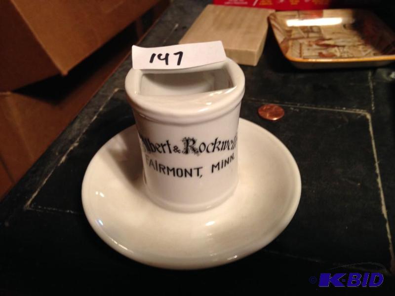 lot 147 image: Albert & Rockwell Fairmont MN Advertising Piece.  Was made in Germany.  Appears to be vey old.