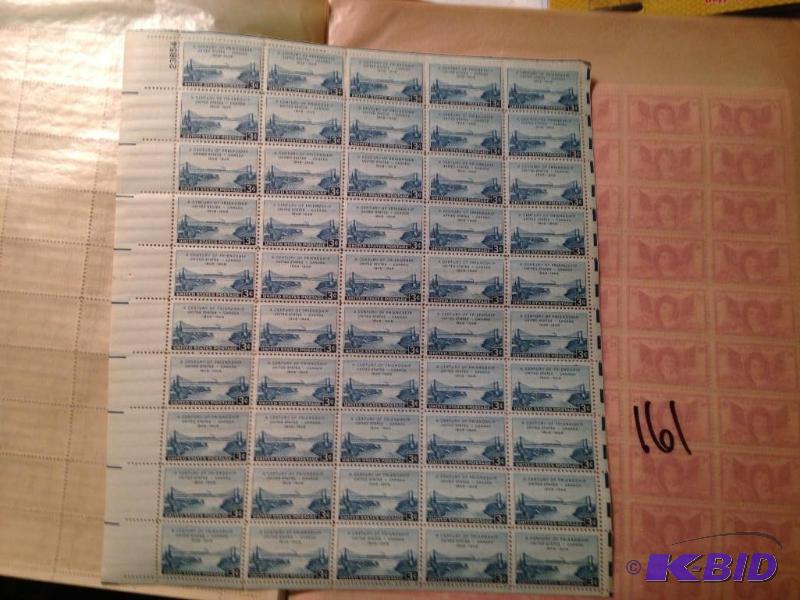 lot 161 image: Sheet of 1948 3 cent stamps - U.S. Canada