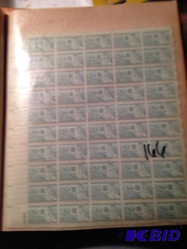 lot 166 image: Sheet of 1952  3 cent stamps 4H