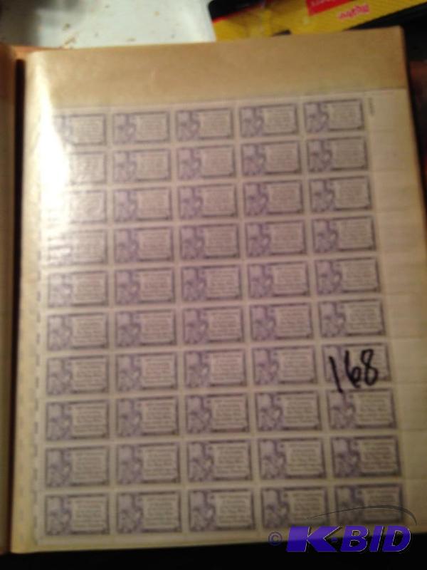 lot 168 image: Sheet of 1952 3 cent stamps  Bible Anniversary