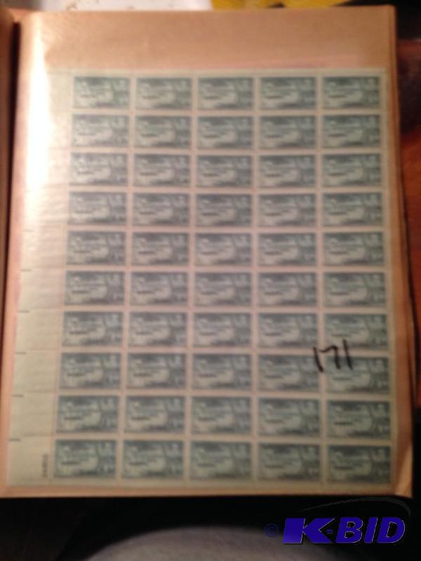 lot 171 image: Sheet of 1953 3 cent stamps  U.S. Navy