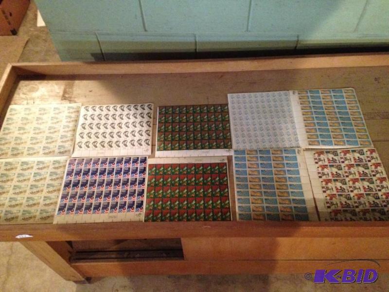 lot 182 image: 10 full sheets of postage for $46.50
