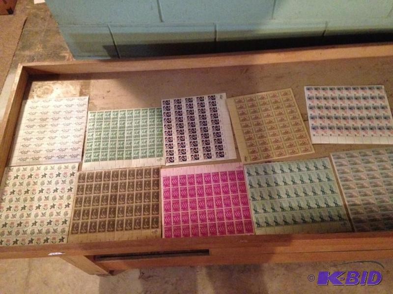 lot 184 image: 10 sheets 1960s 5 cent stamps $27.50 Face Value