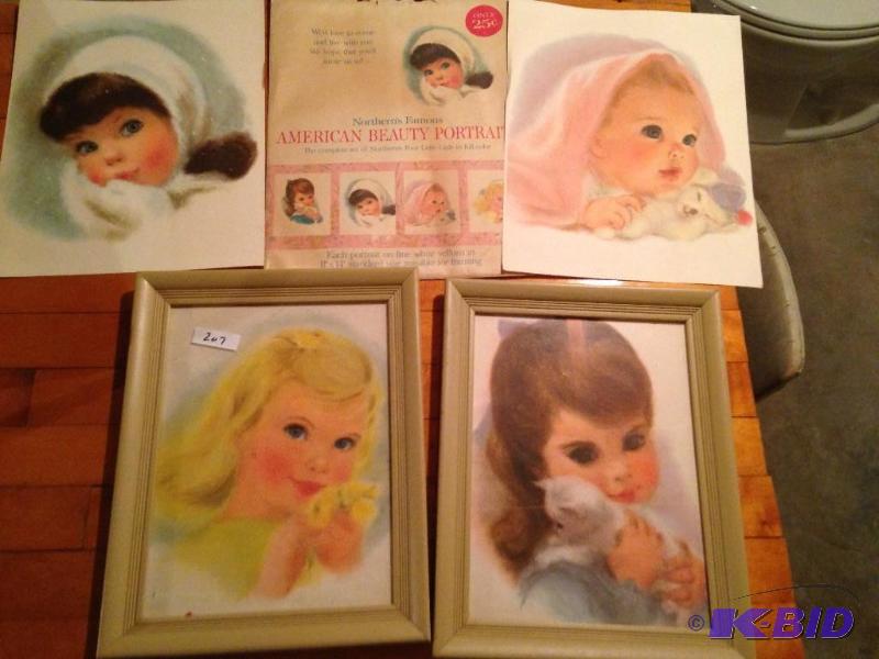 lot 207 image: Set of 4 Northern Girl Prints with ORIGINAL Envelope