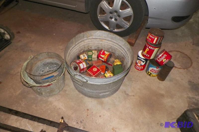 lot 216 image: Pails and tins