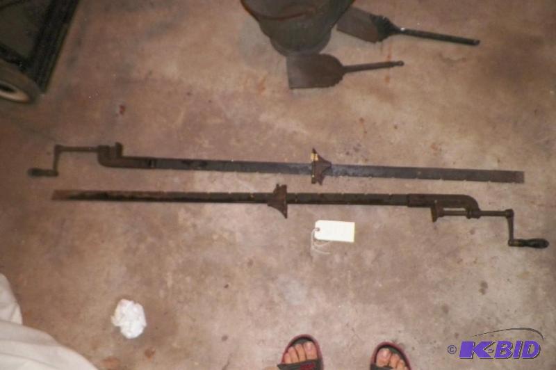 lot 217 image: 2 Antique 55 inch Bar Clamps